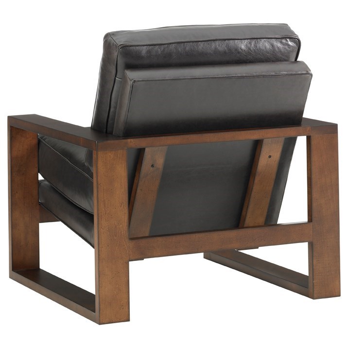 Lexington Leather LL1516 11 Axis Leather Chair with Exposed Wood Baer s Furniture Uph Upholstered Chairs